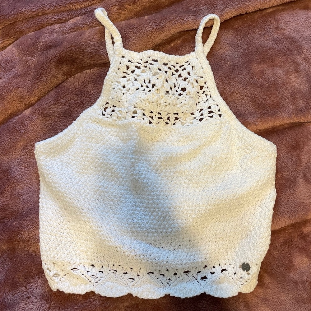 White Crochet Crop Top